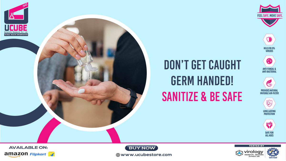 UcubeLtd's tweet photo. Make sure to always carry a sanitizer around and sanitize your hands whenever you come in contact with another person. This helps reduce the risk of spreading the virus and to stay safe. https://t.co/IZdwVTJdGS
 Now available on Amazon &amp; Flipkart.
 #call  +91 9322519111

#Ucube https://t.co/iAqHoDsNCX