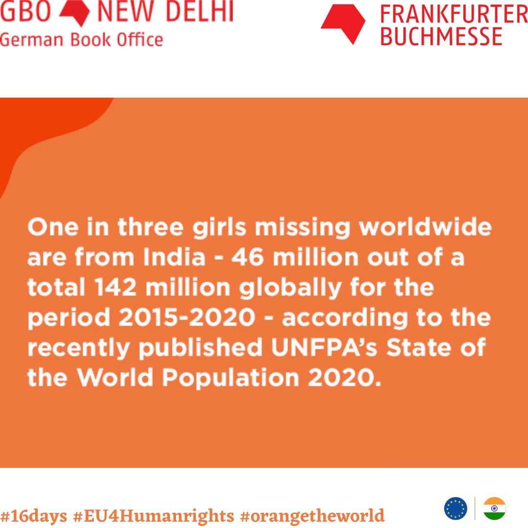 The number of missing women has more than doubled over the past 50 years, who were at 61 million in 1970.
Are next 50 years better? Same? Worse?
<a href="/UN/">United Nations</a> 
UN Women 
Frankfurter Buchmesse 
<a href="/EU_in_India/">EU in India</a> 
#16days #orangetheworld #eu4genderequality #eu4humanrights