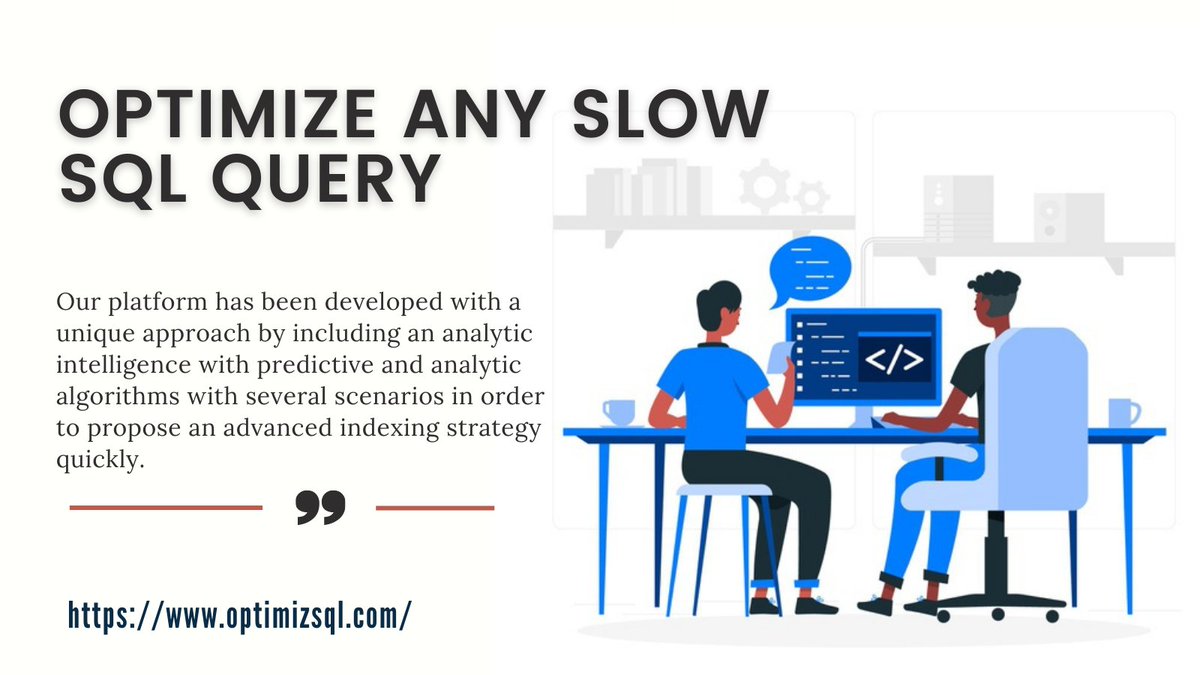 FrankCapraSQL's tweet image. It takes only a few minutes to understand how our simple Optimizer Interface works. In real-time, you will be able to see results and recommendations for your SQL query.
optimizsql.com
#javascript #code #SQLServer #DBA #Performance #Tuning #Optimization #SQLOptimization