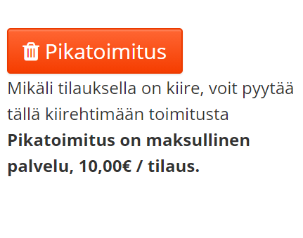 Jannev252's tweet photo. @Jimms_fi Millä tavalla roskakori kuvaa pikatoimitusta? 

Tilaus siirretään pakkaamisen jälkeen pikatoimituksille varattuun "erityislaatikkoon"🙃 https://t.co/vip6YrSAiM
