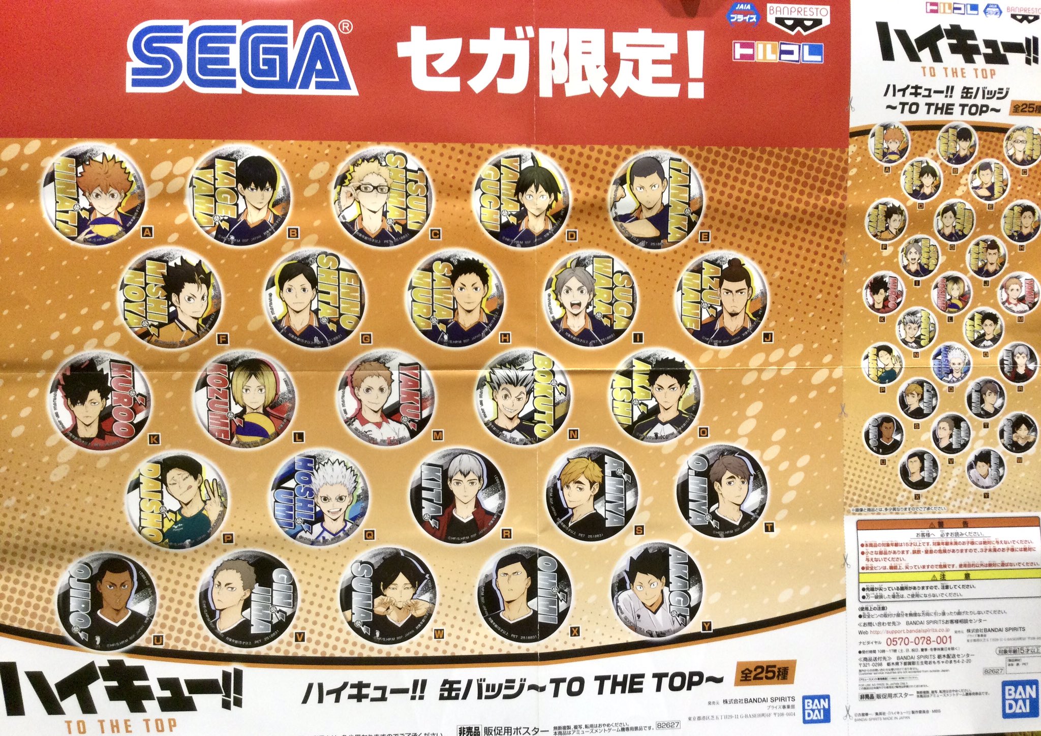 ラッピング無料】 ブルー×レッド ハイキュー!! 缶バッジ~TO THE THE