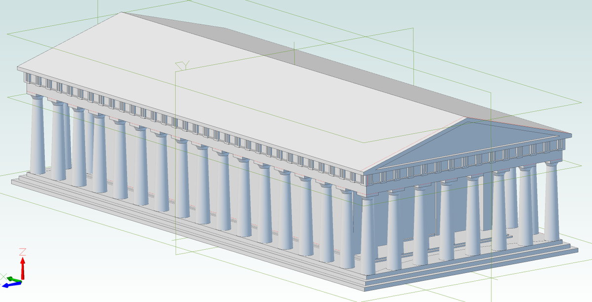 Max08013598's tweet photo. #CLST6 For my #Project4, I studied the architecture of the Parthenon, focusing on its precise proportions, symmetry &amp; elaborate refinements

I created a 3D model of it using the CAD (Computer Aided Design) software Alibre Design Expert

(Citations by tweet at end of thread)
/1 https://t.co/Cd534Alxhq