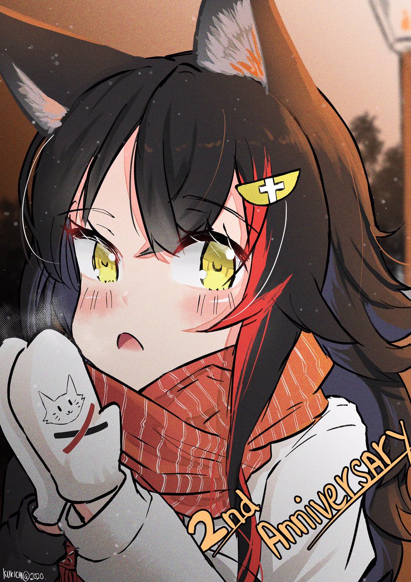 大神ミオ 「2周年記念ミオおめでとうございます。 ps:悪いイラストでごめんなさい、最後にイ」|🌲提督.くきち🌲のイラスト