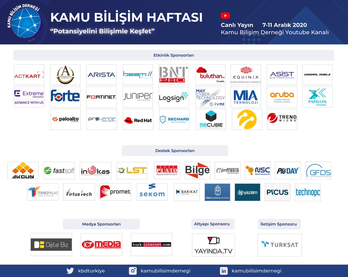 Kurumsal Satış Direktörümüz <a href="/c3ryksel/">Cagdas Eryuksel</a> 11 Aralıkta konuşmacı olarak yer alacağı Kamu Bilişimin'in Türkiye'deki en büyük etkinliği gerçekleşiyor. 7-11 Aralık boyunca KBD YouTube canlı yayınlarından takip edebilirsiniz. <a href="/kbdturkiye/">Kamu Bilişim Derneği</a> <a href="/BTKbasin/">BTK</a> #kamubilisimzirvesi <a href="/OncuGuvenlik/">Öncü Güvenlik A.Ş.</a>