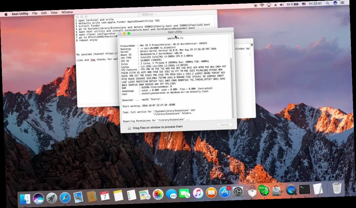 wifi kext hackintosh sierra / Twitter