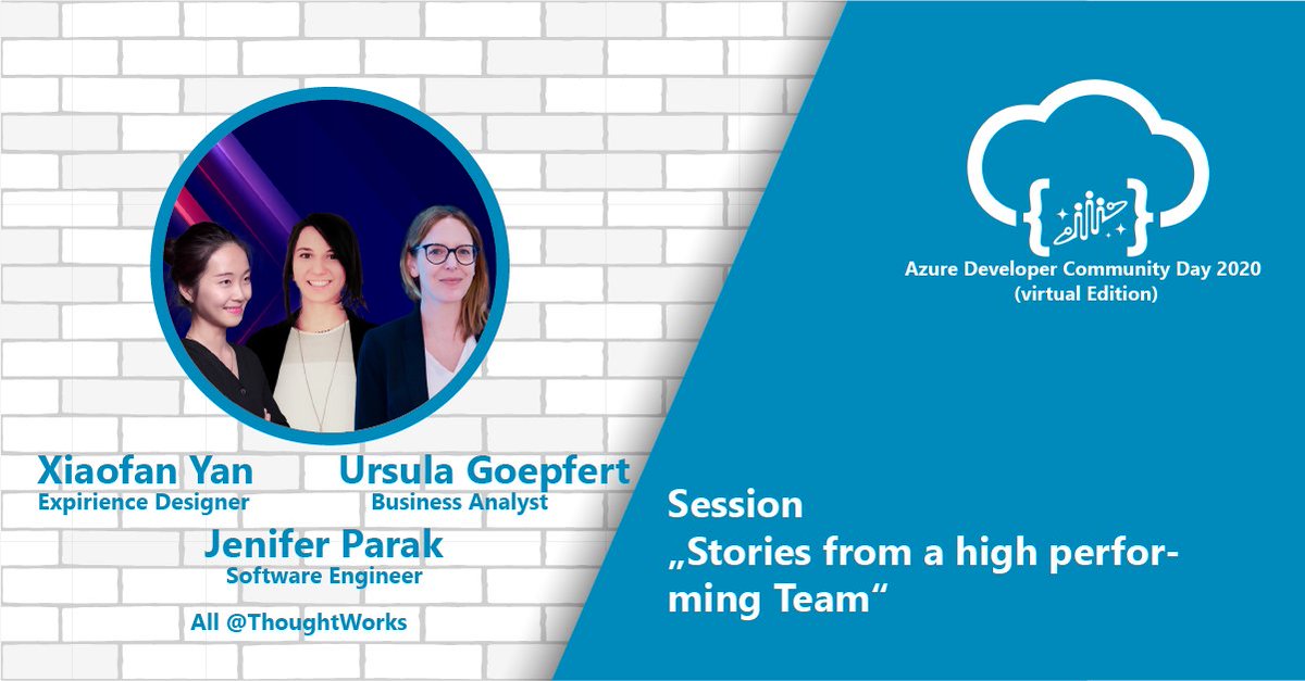 azdevcom's tweet image. #SpeakerLineUp für #azdevcom -  
@jenpaff &amp;amp; @ursula_go &amp;amp; Xiofan Yanmit der Session: &quot;Stories from a high performing Team&quot; #Session #CommunityPower #Azure #DevPower #PowerPlatform #M365 #Iot @AzureIoT @Azure @msdev_de @thoughtworks_de Ticket: azdevcom.eventbrite.de/?aff=adcdtwitt…
