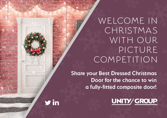 UnityDoors's tweet photo. #christmascompetition #day1 Get set! Tinsel. Lights. Ready? Get decorating your door! #festivefun You could win a fully-fitted door worth up to £700. Follow &amp; tweet your pic here @UnityDoors https://t.co/s4I9xQlR6i

#christmascompetition #christmasfun #spreadthecheer #unitydoors https://t.co/6RVcxElDQl