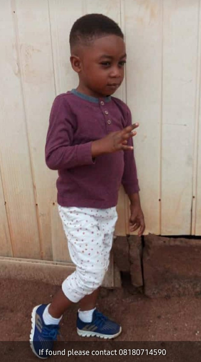 “<a href="/wale190/">SonofGrace</a>: MISSING: He is missing since 3 days now
Pls retweet n help us find him