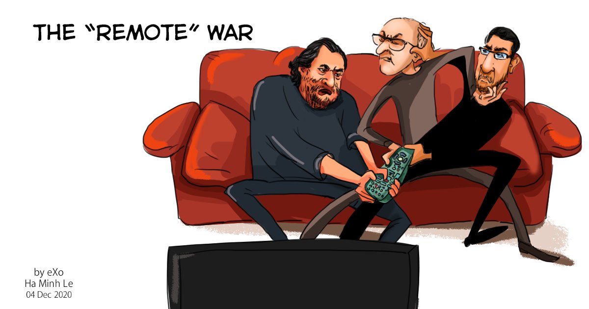 Millie_Braze's tweet image. Latest @eXoPlatform cartoon
The 'Remote' war Personal computer
@Benioff
@salesforce
@GoogleWorkspace
@sundarpichai
@MicrosoftTeams
@satyanadella
@Google
@Microsoft
#remotework #Salesforce #GoogleSuite #MicrosoftTeams
@SlackHQ
@stewart