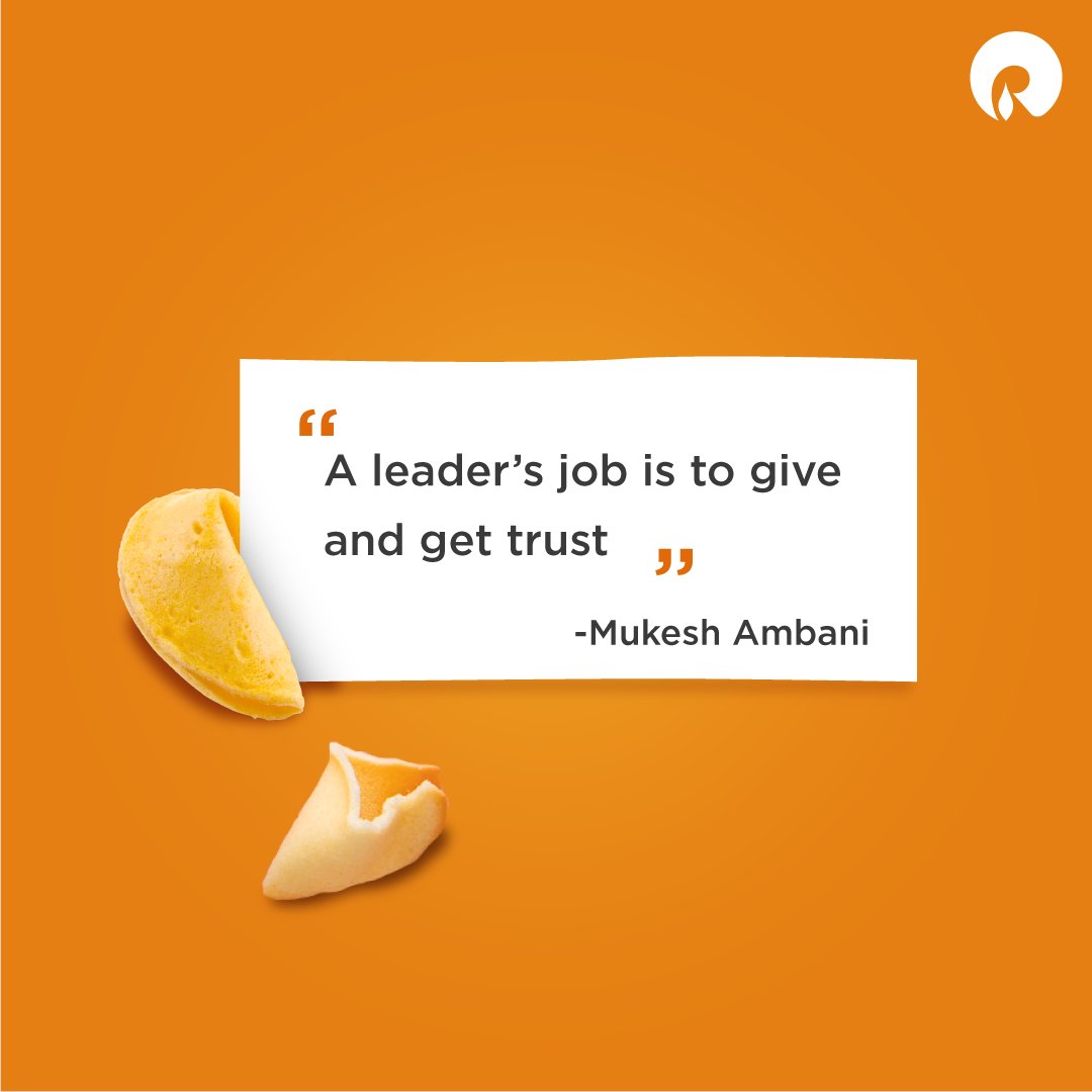 RILCampus's tweet photo. A true leader always knows that their team relies on them. In order to be a great leader, one should always be trustworthy, that's what paves their way to success.
#RIL2020 #RILWayOfLife #Inspiration #MondayMotivation
#Sucess #Leadership #QuoteOfTheDay #Reliance #RIL #quotes https://t.co/GuxK6o90BR