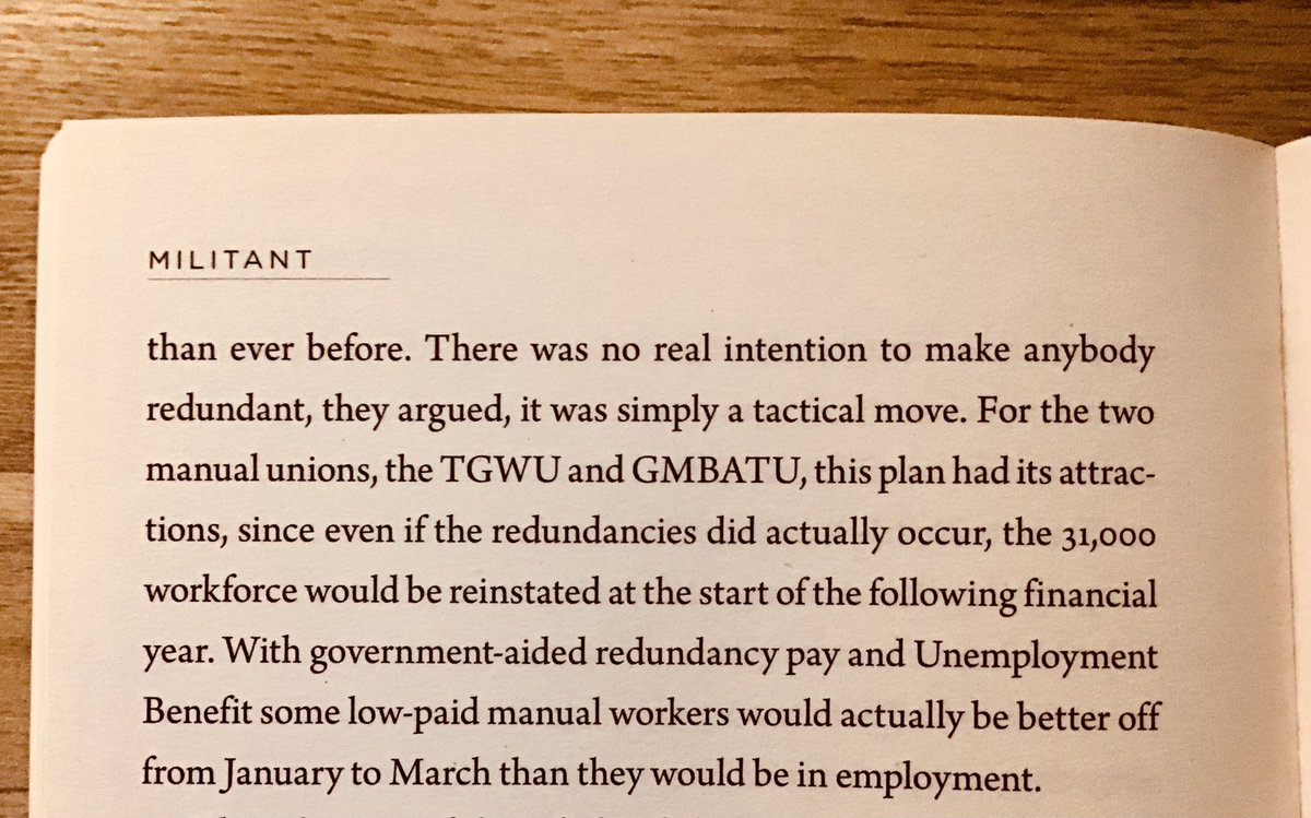 [3/5]But even if mass redundancies had occurred, “[w]ith government-aided redundancy pay and Unemployment Benefit some low-paid manual workers would actually be better off from January to March than they would be in employment.”