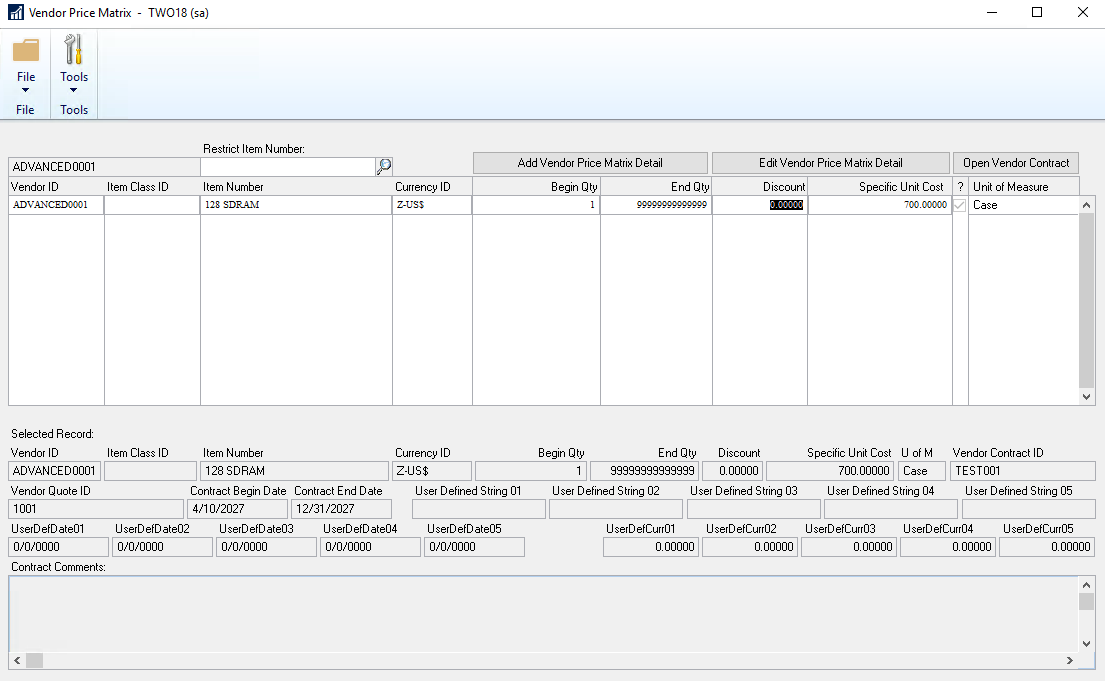 Vendor PriceLists Matrix for Dynamics GP now available to manage vendor item unit costs on purchase orders for different currencies and quantity ranges.  Import contracts with automatic activation dates.  #MSDynGP #GPUG #GPtips
prfr.io/37b0hqs