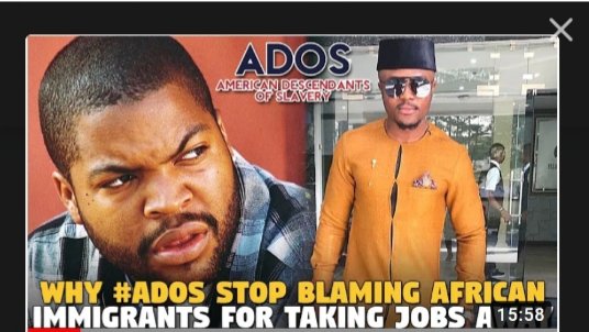 EXAMPLE #2Oshay Duke Jackson, expat and leader of black men's movement, Negromanosphere, which heavily services B1 & Black Conservatives, has no affinity or affiliations with the  #ADOS movement but uses the title & hashtag as clickbait. #LineageAsClickbait #ADOS
