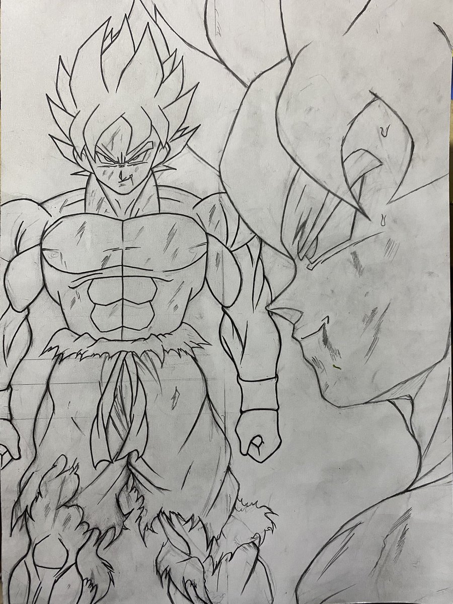 初期超サイヤ人の線画
#ドラゴンボール
#二次創作
#ショキスパ 