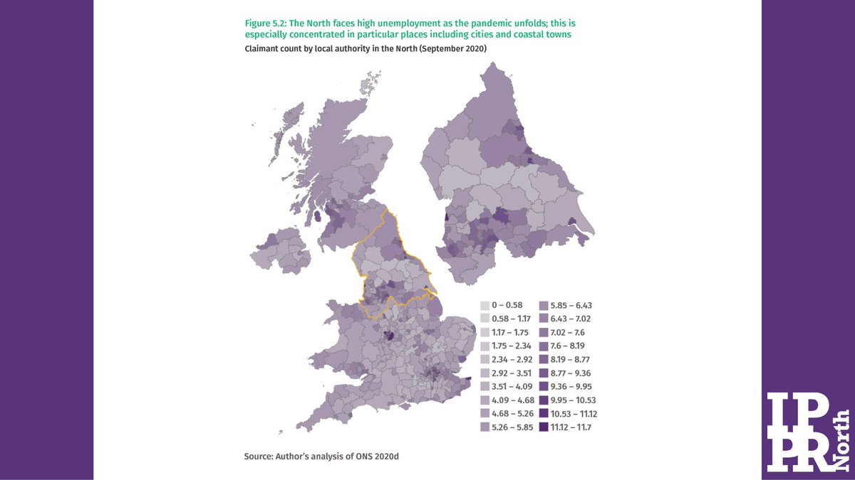 The North is experiencing levels of unemployment not seen since 1994.In October, 657,900 people claimed unemployment-related benefits in the region.