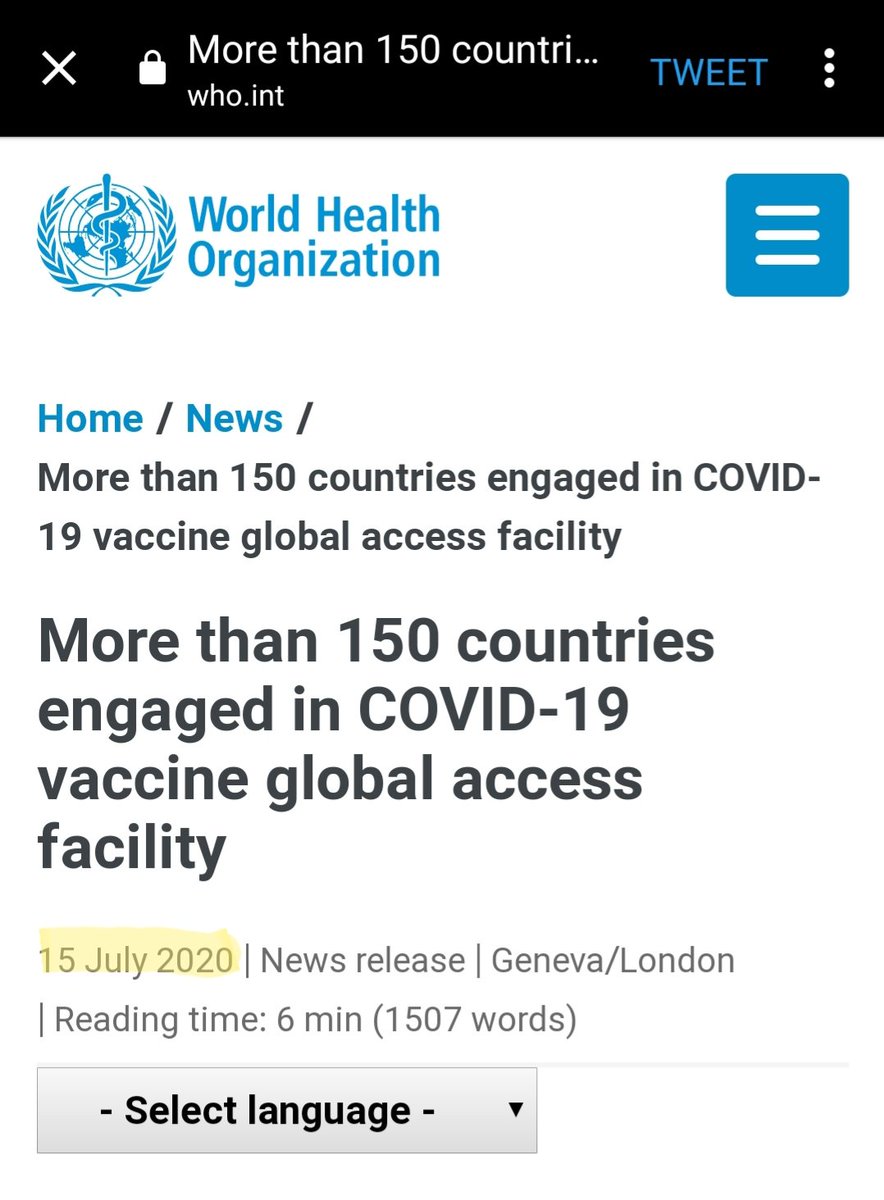 2) We now have a worldwide distribution network for all Covid-19 vaccine manufacturers run by GAVI, CEPI, and the WHO. This is how they plan to vaccinate the world.