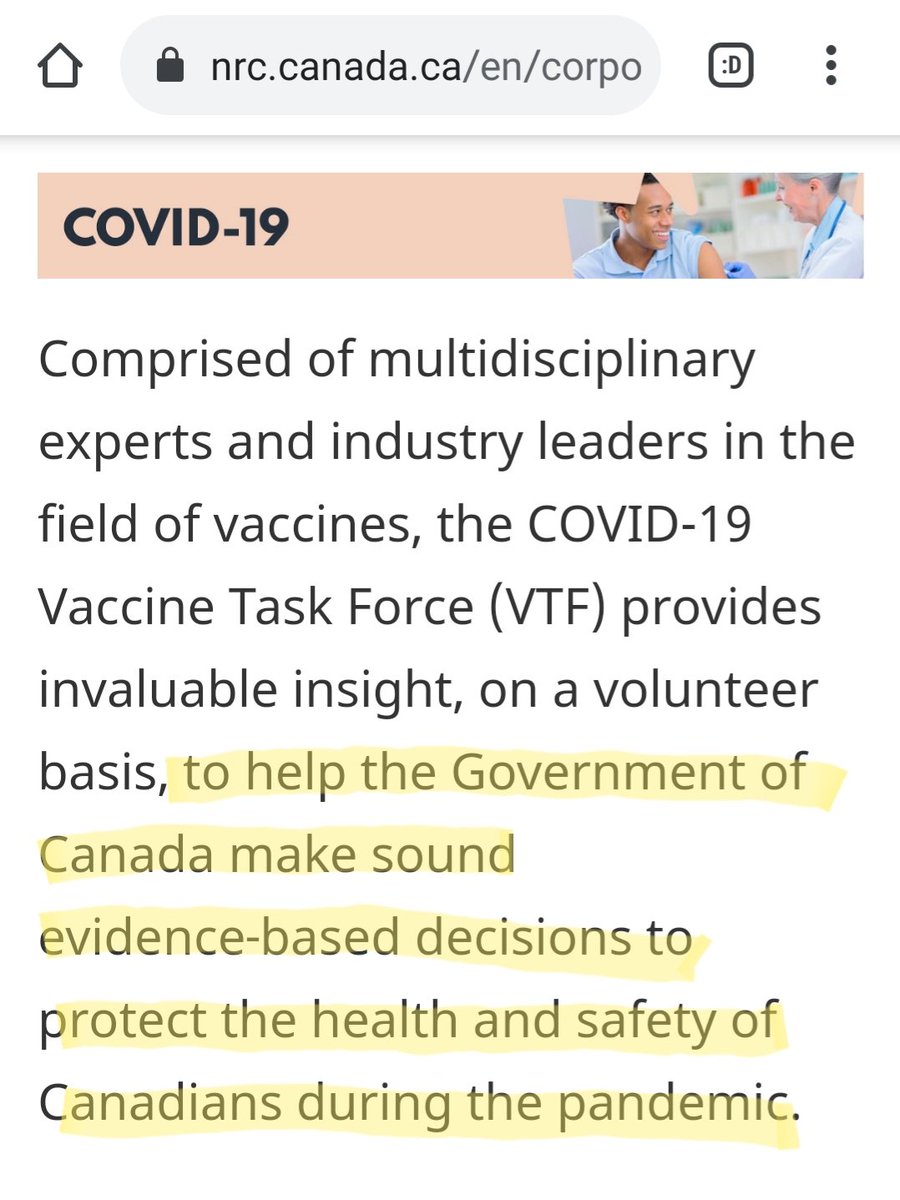 6) This Task Force makes decisions regarding public health measures like mask mandates, lockdowns, and vaccines. Members of the Task Force represent every province in Canada.