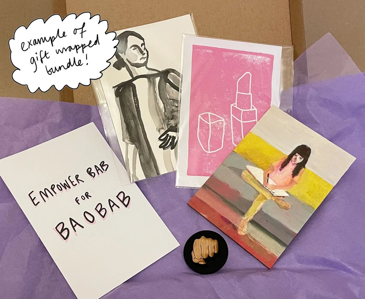 feministsworkf1's tweet photo. Looking for any last-minute #christmaspresent #giftideas for the #womxn in your life? 
Our stunning #giftwrapped art bundles can be sent straight to the door of your loved one 
All proceeds go to those in need @baobabwomen👊
Shop now: https://t.co/TZOhqce4zv
#feminist #EMPOWERBAB https://t.co/tHTw9WkjF4