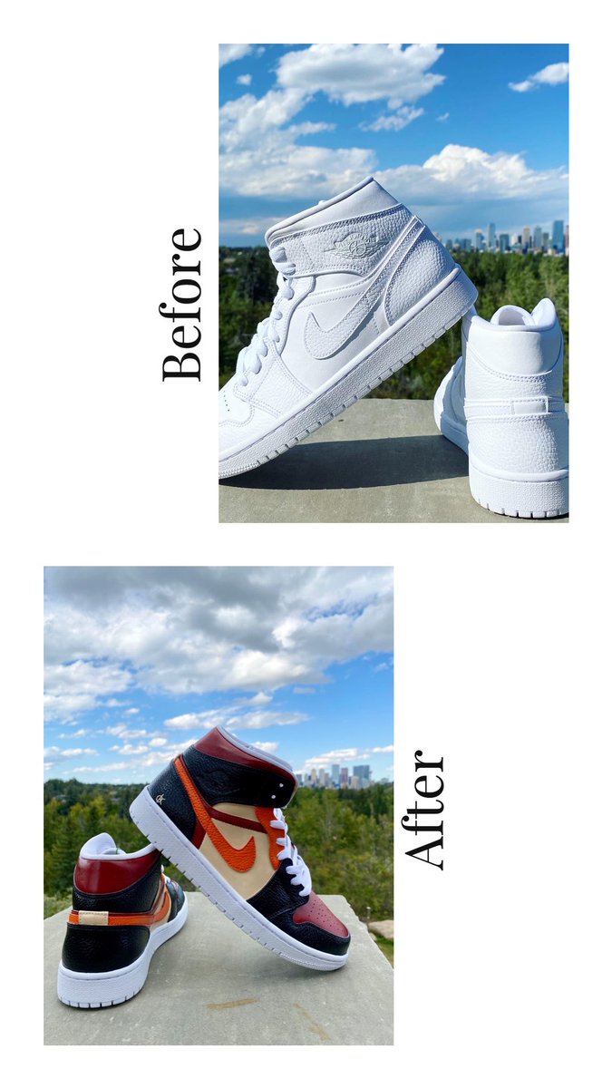 stay__groovy's tweet photo. Before and afters of some custom shoes done by @stay__groovy ! #customshoes #customshoescalgary #yycshoes #shoeart #painting #yycart #nike #customnikes #groovyshoes #calgaryshoes #smallbusiness #localbusiness https://t.co/sSQUZdKqF1