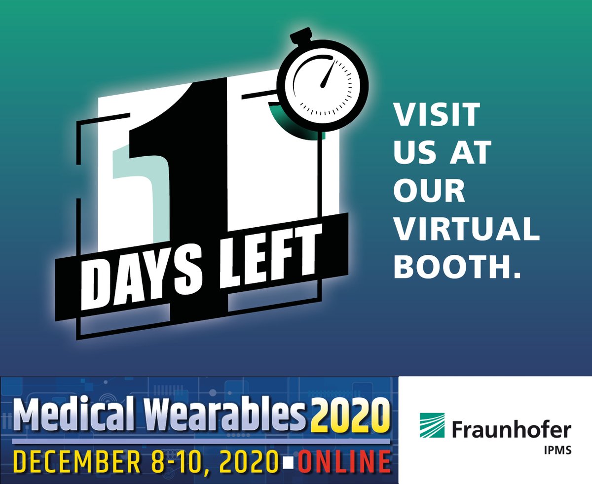 FraunhoferIPMS's tweet photo. #Reminder: Besuchen Sie unseren virtuellen Stand auf der #MedicalWeararbles. Hören Sie sich auch die spannenden Vorträge unsere beiden Experten an. Wann? Ab morgen, den 08.12!
https://t.co/qDVQIRjt8j
#fraunhoferipms #fraunhofer #medicalwearables #technology #sensors #meetIPMS https://t.co/uGJTA6AaTt