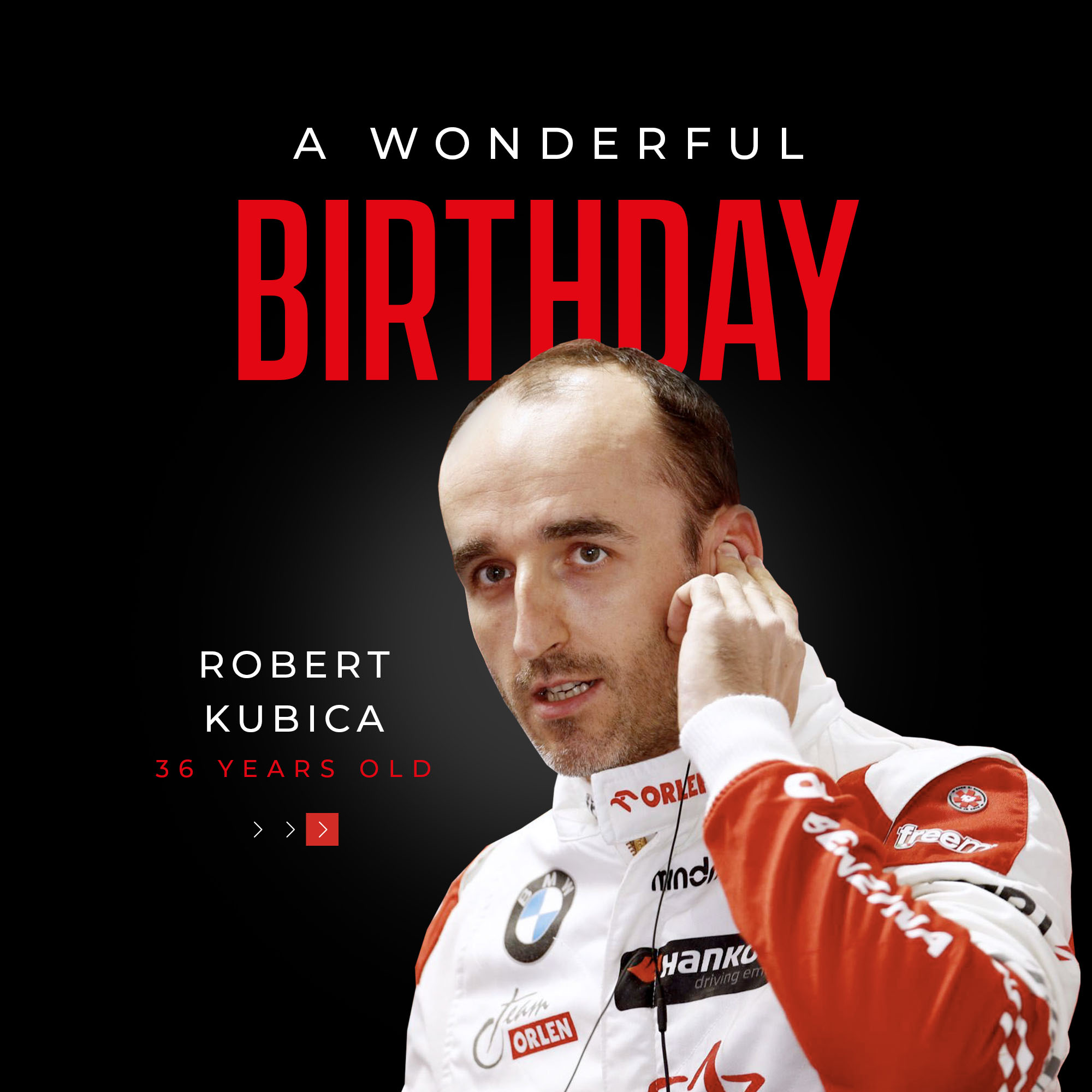 Happy Birthday Robert Kubica Enjoy your day  