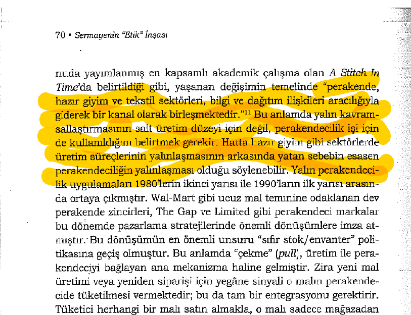 "Erken dönem Weber-öncesi çağa ait, eli disipline edilmemiş bir birey tarafından işaretlenmeye çalışılan, Bekmen'in Sermayenin Etik İnşası adlı eseri" , 19. yüzyıl.