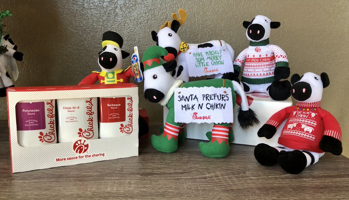 Now selling Bottled Sauce Packs ($7.99 plus tax) and Christmas Plush Cows ($5.99 plus tax) at our Drive Thru Window!! Come get yours before we sell out!!