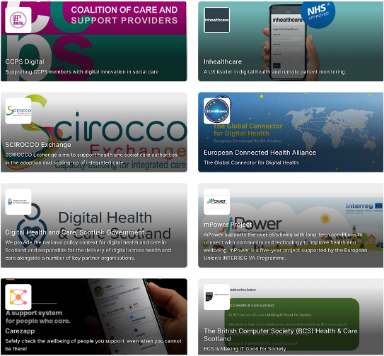TECScotland's tweet photo. 📢Registered for #DigiFest2020 In between sessions spend some time in the #Expo area. Find out more about the #organisations that are exhibiting this year. Including @SCIROCCOxchange @ccpscotland @ECHAlliance @InhealthcareUK @mPower_health @carezapp @BCS_HealthScot https://t.co/xa66dVE4x4