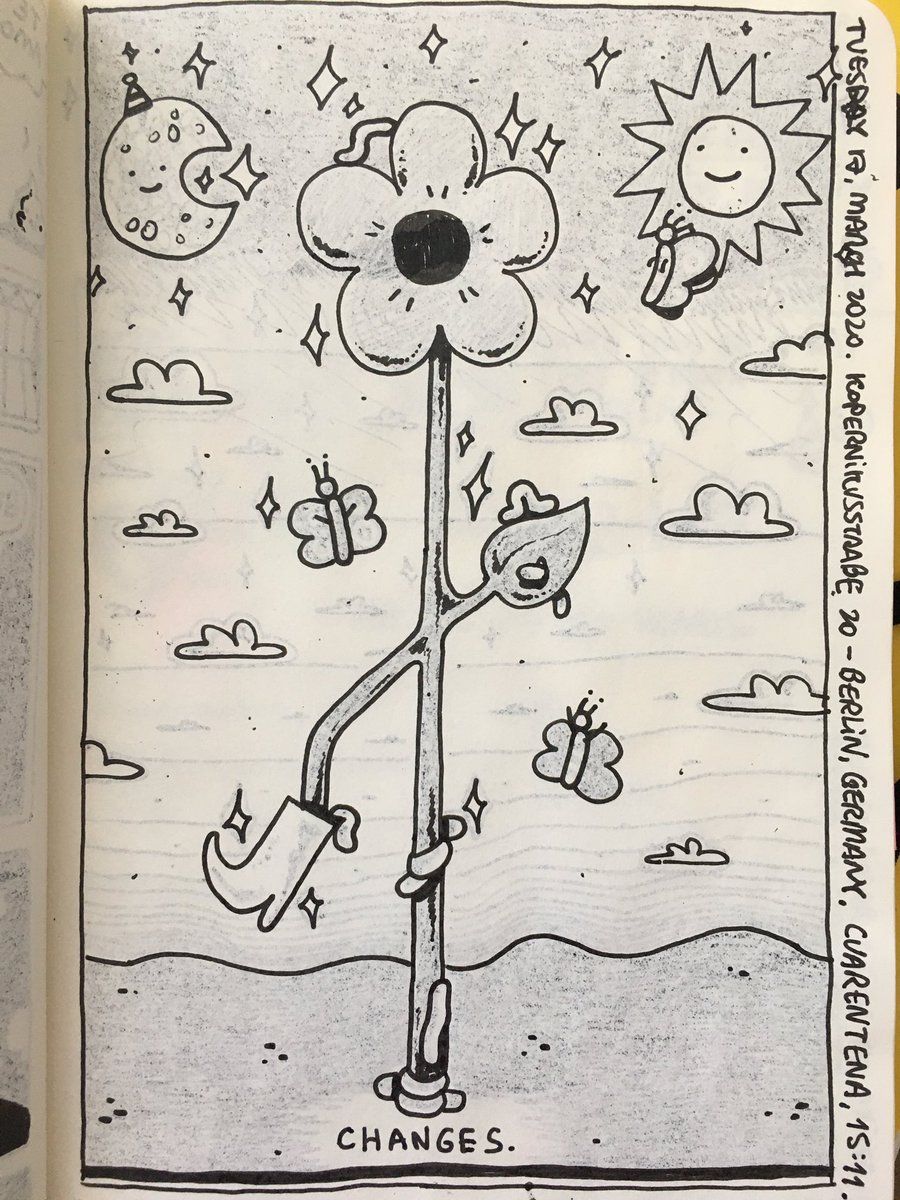 on this sketchbook i used a lot of sticky notes to correct stuff/add color. and also managed to do a 'grey color' by painting the other side of the page, so it translates (pic 3) 