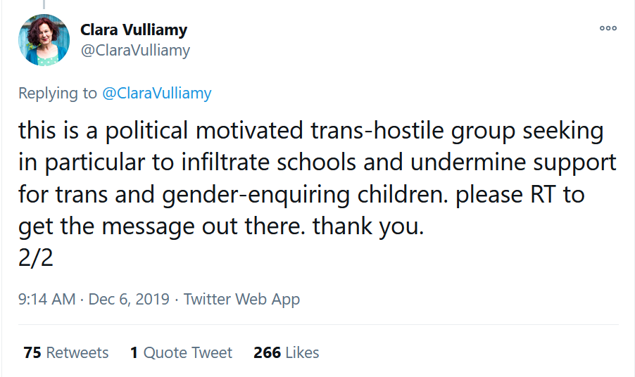 13) Then a swipe at  @Transgendertrd, with her Qanon-level conspiracy theories already in full view a year ago.Pro tip: the phrase "seeking to infiltrate" frequently makes you sound a bit crazy. Best avoid.