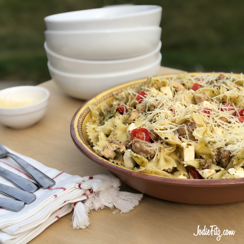 JodieFitz's tweet photo. Hey guys!  Here's a toss up for pasta night.  It's my easy chicken pesto mix.  It's a family favorite and it's making the cut for this week's menu plan.  My family will be happy :).
https://t.co/2gYlyDw2pw https://t.co/QlxhEEL4qt