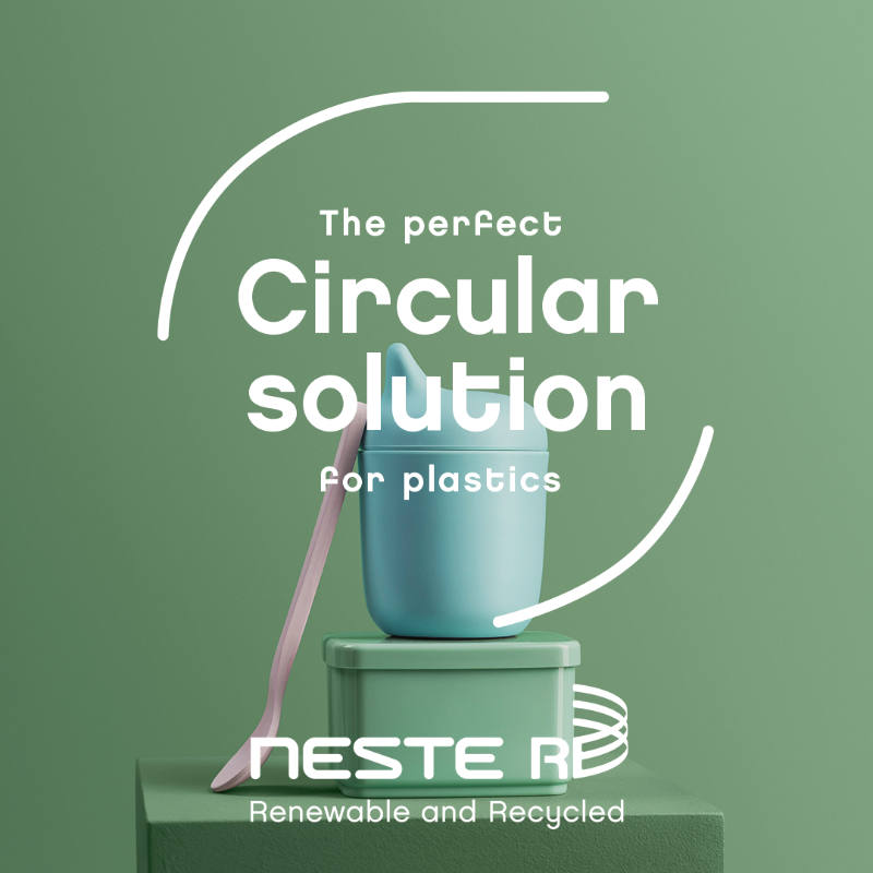 NesteGlobal's tweet photo. Neste RE is a renewable and recycled raw material for plastics and chemicals and an alternative to virgin fossil-based feedstock.