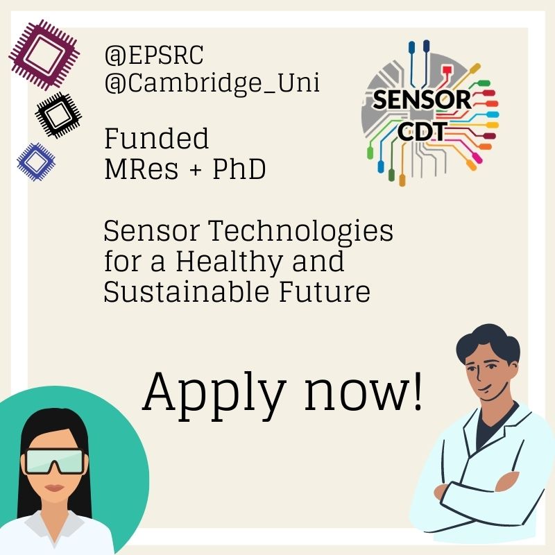 EPSRC Sensor CDT (@sensorcdt) on Twitter photo We have funded <a href="/EPSRC/">Engineering and Physical Sciences Research Council</a> #PhD positions available in the broad area of #sensors. The success of our CDT is thanks to the work our brilliant #students put in every day, to keep us going we need you to apply! Deadline 7 January 20201. bit.ly/3lQWSEF We have funded <a href="/EPSRC/">Engineering and Physical Sciences Research Council</a> #PhD positions available in the broad area of #sensors. The success of our CDT is thanks to the work our brilliant #students put in every day, to keep us going we need you to apply! Deadline 7 January 20201. bit.ly/3lQWSEF