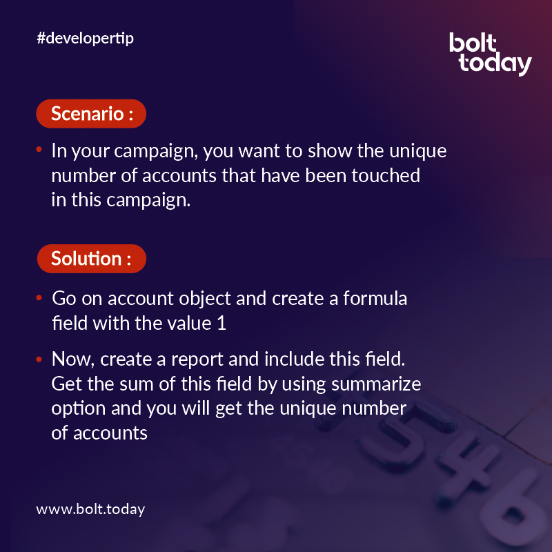 bolt_today's tweet image. Power of one!!

If you want to get the unique no. of records of any object then power of one is the best solution.

#developertip #bolttoday #debug #salesforce #salesforcelightning #digitaltransformation #crm #salesforcecrm
