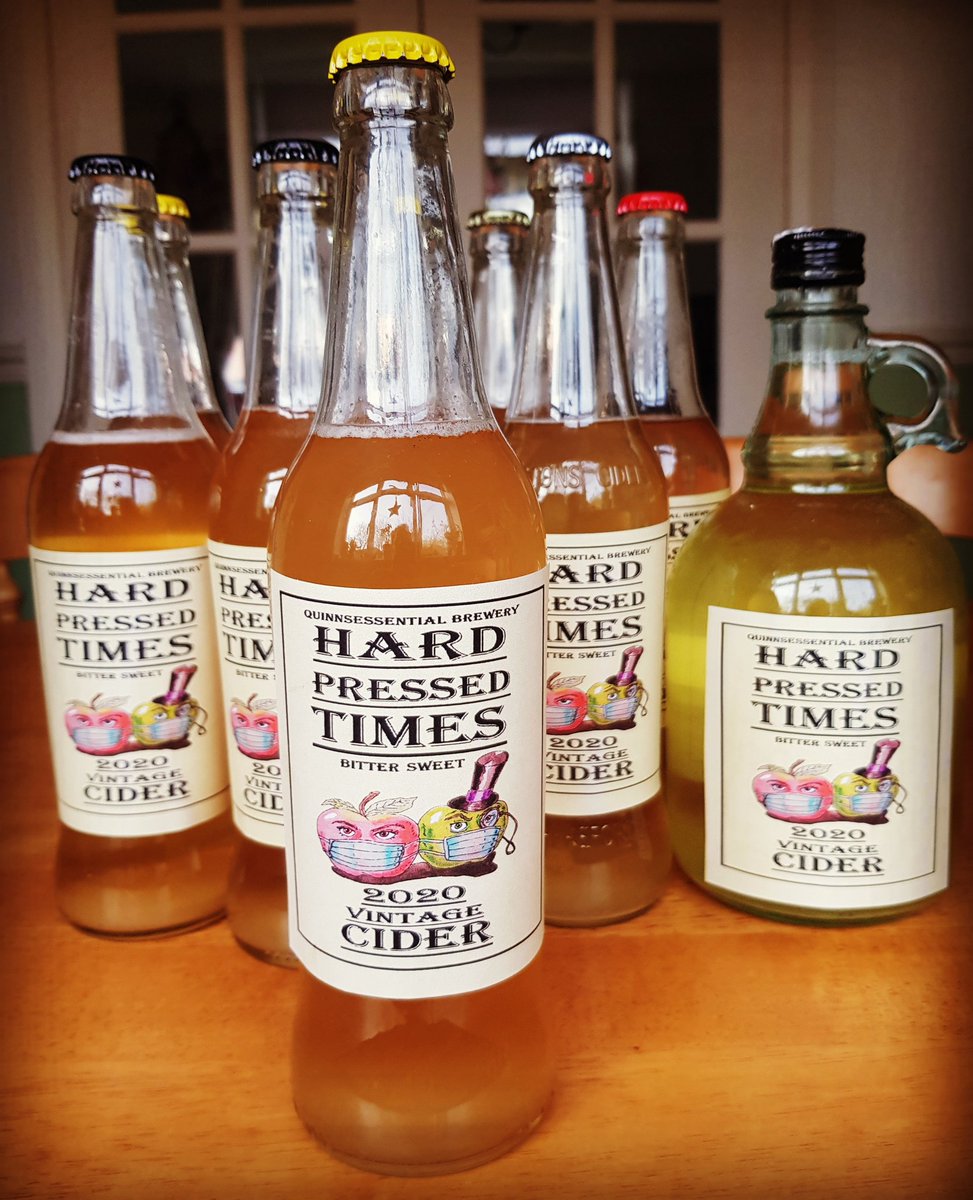 Damian_Quinn666's tweet photo. Designed some labels for the homebrew cider. I think it sums up the year, however the taste of this is sweet and hopeful. Some of you will be having early Christmas presents for your contribution of apples amongst things. Cheers! 🍺
#hombrew #cider #hardtimes #lockdownbrew https://t.co/rlIN5VLCTQ