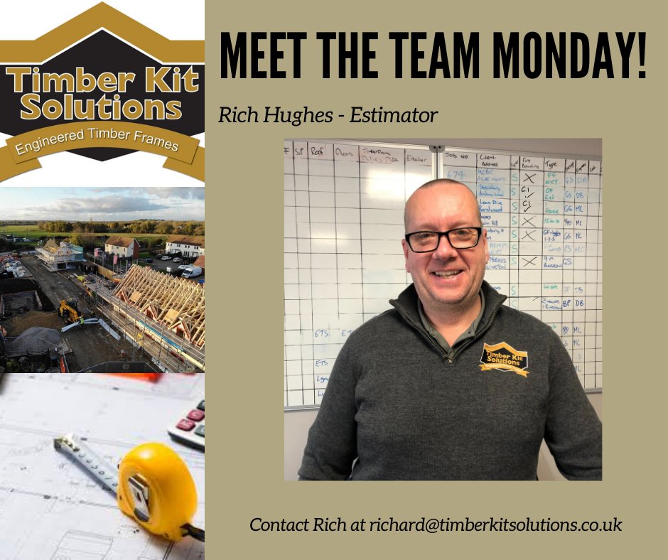 Meet the team Monday! Meet estimator Rich Hughes! Rich deals with all the enquiries,liaises with floor &amp; roof suppliers and combines with our quote to send to the client. He's been with us 12 years &amp; when he's not busy working, his favourite thing is to spend time with his kids!
