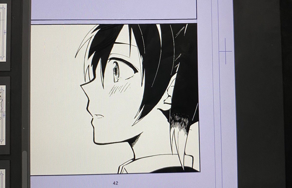 好きなシーンから描くとめちゃくちゃ捗る
あと今回初めて漫画でベタを沢山使う気がする 