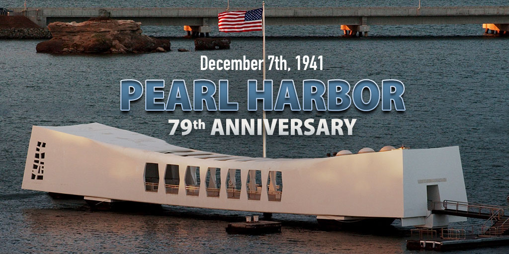 VAVetBenefits's tweet photo. "A date which will live in infamy" - President Franklin D. Roosevelt. Today, on the 79th Anniversary, we remember and honor the service of 2,403 Americans who were killed in the surprise attack on #PearlHarbor, Hawaii. We must never forget their sacrifice. https://t.co/J3oRTkng8j