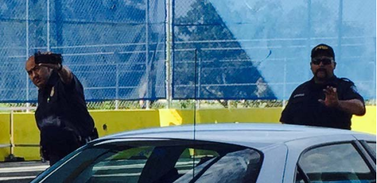 Gerardo was crossing the border at Eagle Pass, in Texas, and wanted to update friends and family about his progress. So he got out his phone and started taking pictures.These guys . . . weren't so pleased.