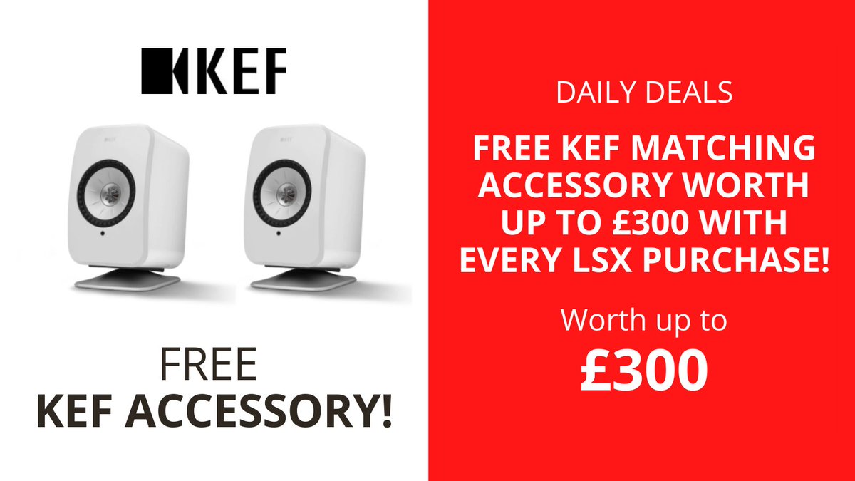 AVComUK's tweet photo. Free accessory worth up to £300 when you buy a pair of speakers from @KEFAudio and their LSX range! It's a brand new deal for a brand new week. https://t.co/o3IClmCc5h #MondayMotivation https://t.co/1V1RVNQLQU