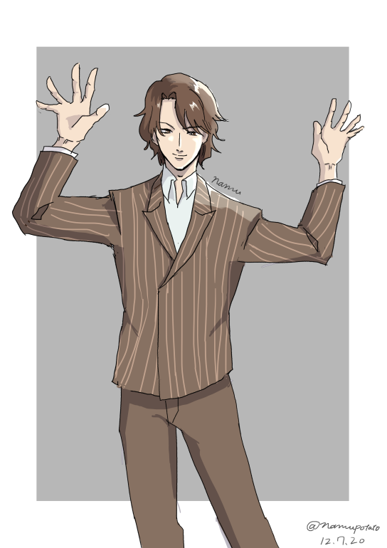 Namu Youtube開設しました スーツ版深夜の真剣創作60分一本勝負 奇麗に描くのが難しいですがスーツのストンとした シルエットが好きです ポーズは手を挙げた時の肩のあたりの感じが描きたくてこうなった