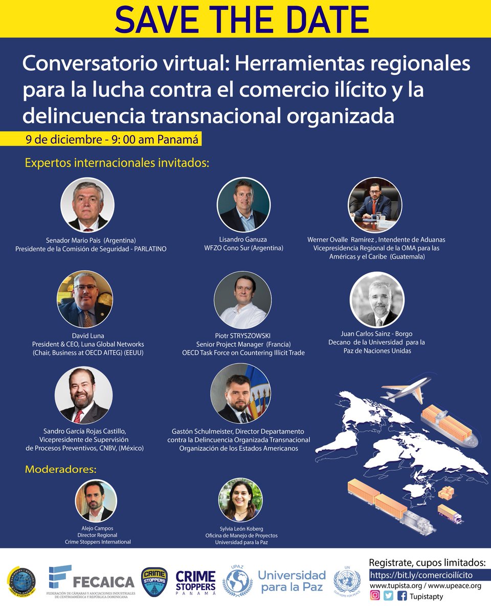 <a href="/juanmariopais/">Juan Mario Pais</a>, Panelist in the virtual discussion on regional tools for the fight against illicit trade and organized transnational crime.

Register at the following link bit.ly/comercioilícito

Limited places