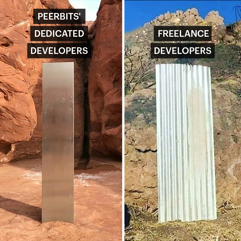 Peerbits's tweet photo. Unlike the origin of #Monolith, the superior skills and experience of Peerbits’ #dedicatedevelopers is not a #mystery. 

That’s the reason why our dedicated developers are always preferred over #freelancer developer when it comes to the custom software #development projects. https://t.co/jwI2YlXS5i