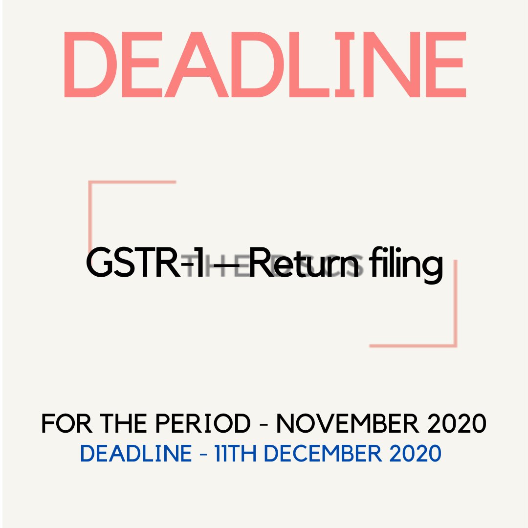 thedscs's tweet photo. Did you file your GSTR-1 returns for the month of November 2020? If not, the last day you can file it without any late fee is 11th December 2020. We can do it for you at minimum costs. https://t.co/BkcyUJmv1l