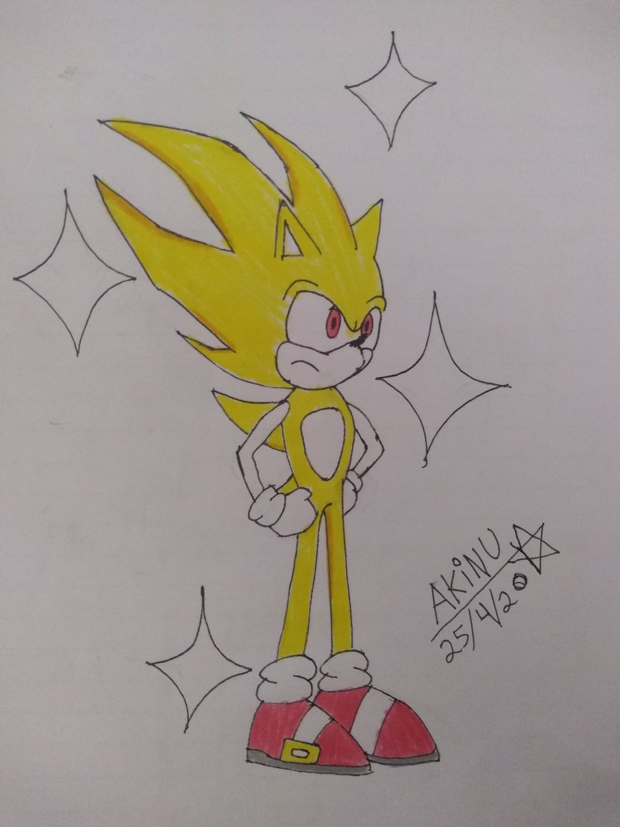 rascunhoverso's tweet photo. Desculpa a falta de desenhos. Toma esse Super Sonic q fiz esse ano enquanto o outro desenho não fica pronto 
#fanart #SonicTheHedgehog #draw https://t.co/CtBWbEbIoj