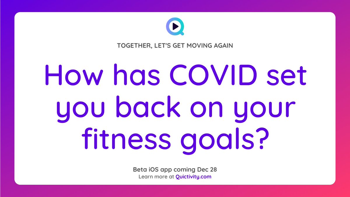 With weeks away from unveiling our beta, we're eager to get the Quictivity app in your hands to help any way we can!⁠ Sign up today at Quictivity.com/beta!
⁠
#covid19 #mondaymotivation #follow #quictivity #justpressplay #fitness #workout #fit #health #exercise #goals