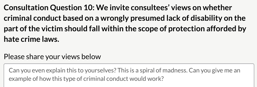 Just leaving this one here. Our Law Commission. The spiralling lack of reason, the abandonment of any sense of proportionality.