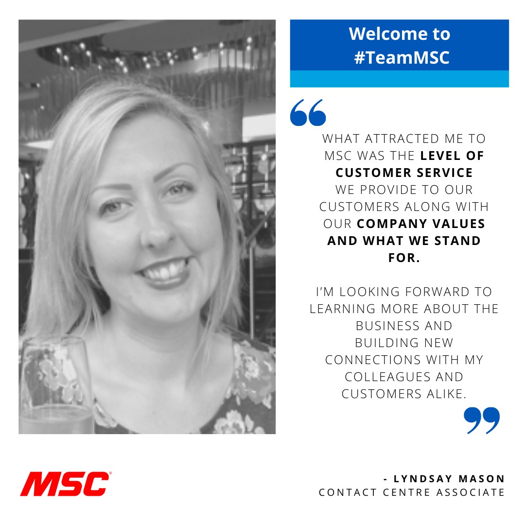 Recently we were pleased to welcome Lyndsay Mason to our #ContactCentre team.

Congratulations on your new appointment, Lyndsay.  We wish you the very best of luck 🍀.

#Recruitment #JoinUs #TeamMSC #WestMidlandsJobs #OurPeopleOurStrengthOurDifference