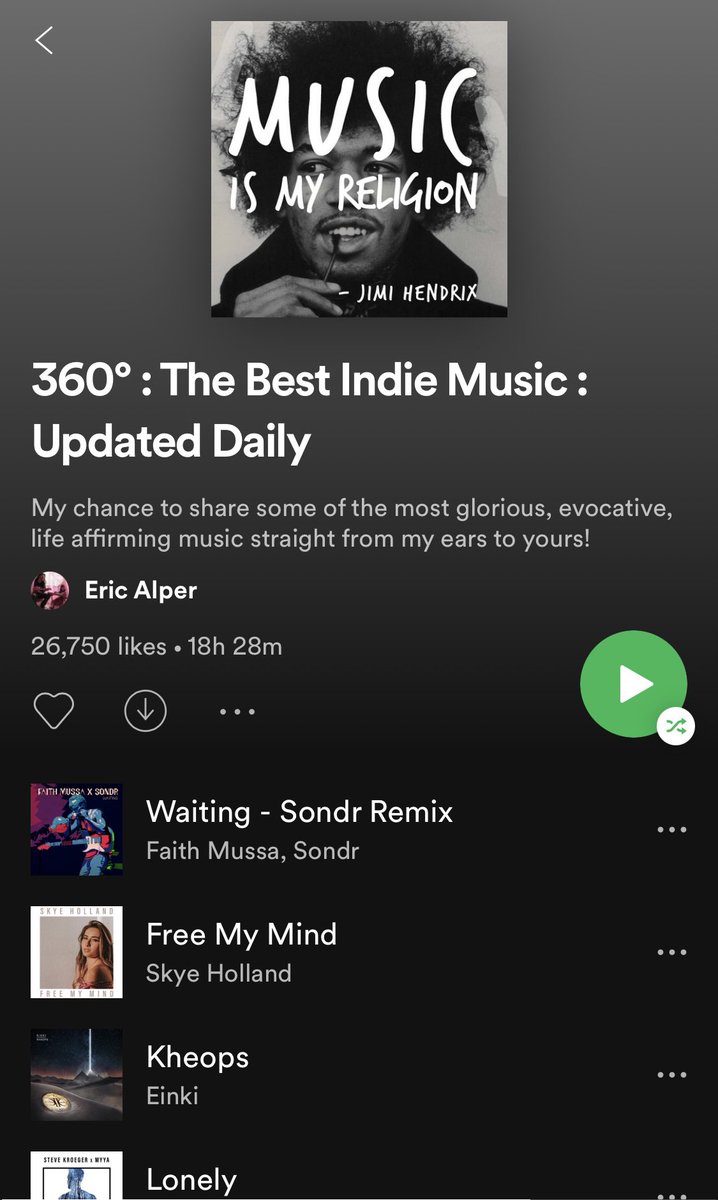 Massive thank you to <a href="/ThatEricAlper/">Eric Alper 🎧</a> for adding us to his playlist - we really appreciate the continued support we’re getting for ‘Blackbird’ every day! X
