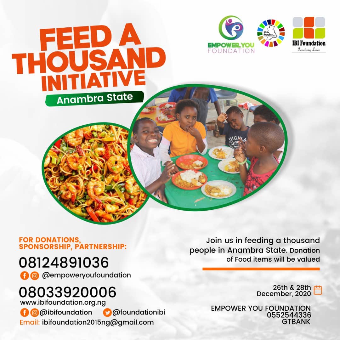 FoundationIbi's tweet photo. Igbo Kwenu! ππ»
Dear #anambra people, With everything that has happened this year, we can only be grateful for our lives so far and ensure we give hope to the less privileged around us. ππ»
#fati
#feedathousand
#seasonofgiving https://t.co/Ql8cjKKwXw
